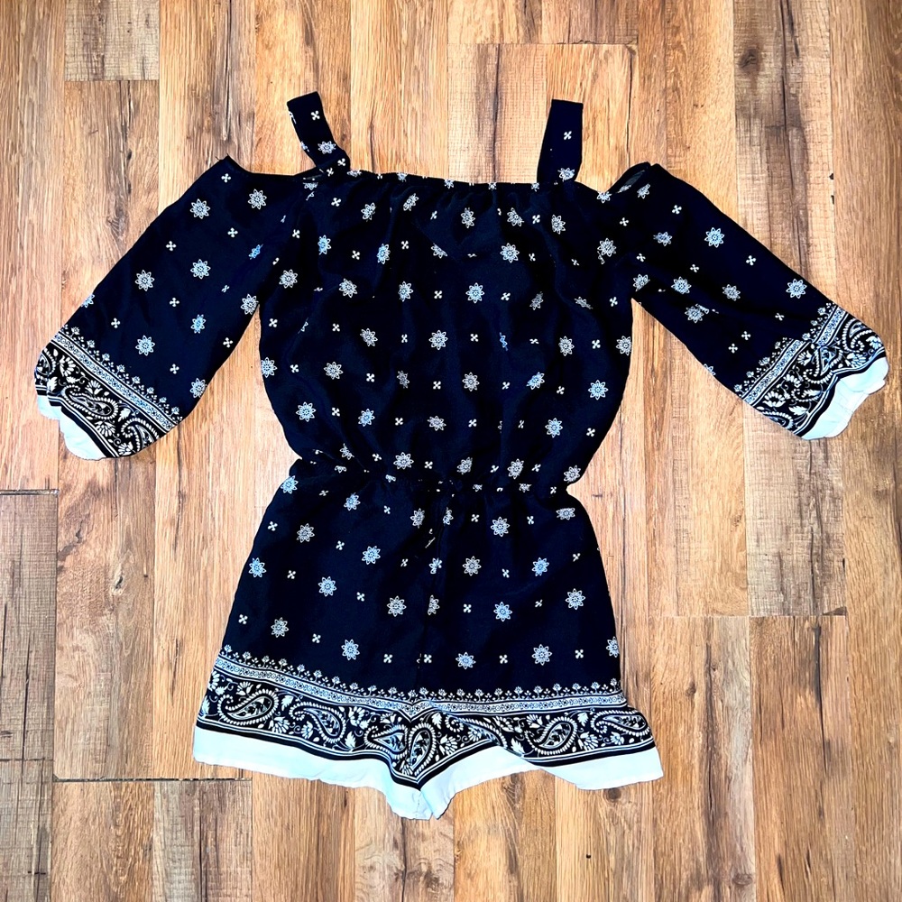 Sequin hearts girls size xl 12-14 cold shoulder romper